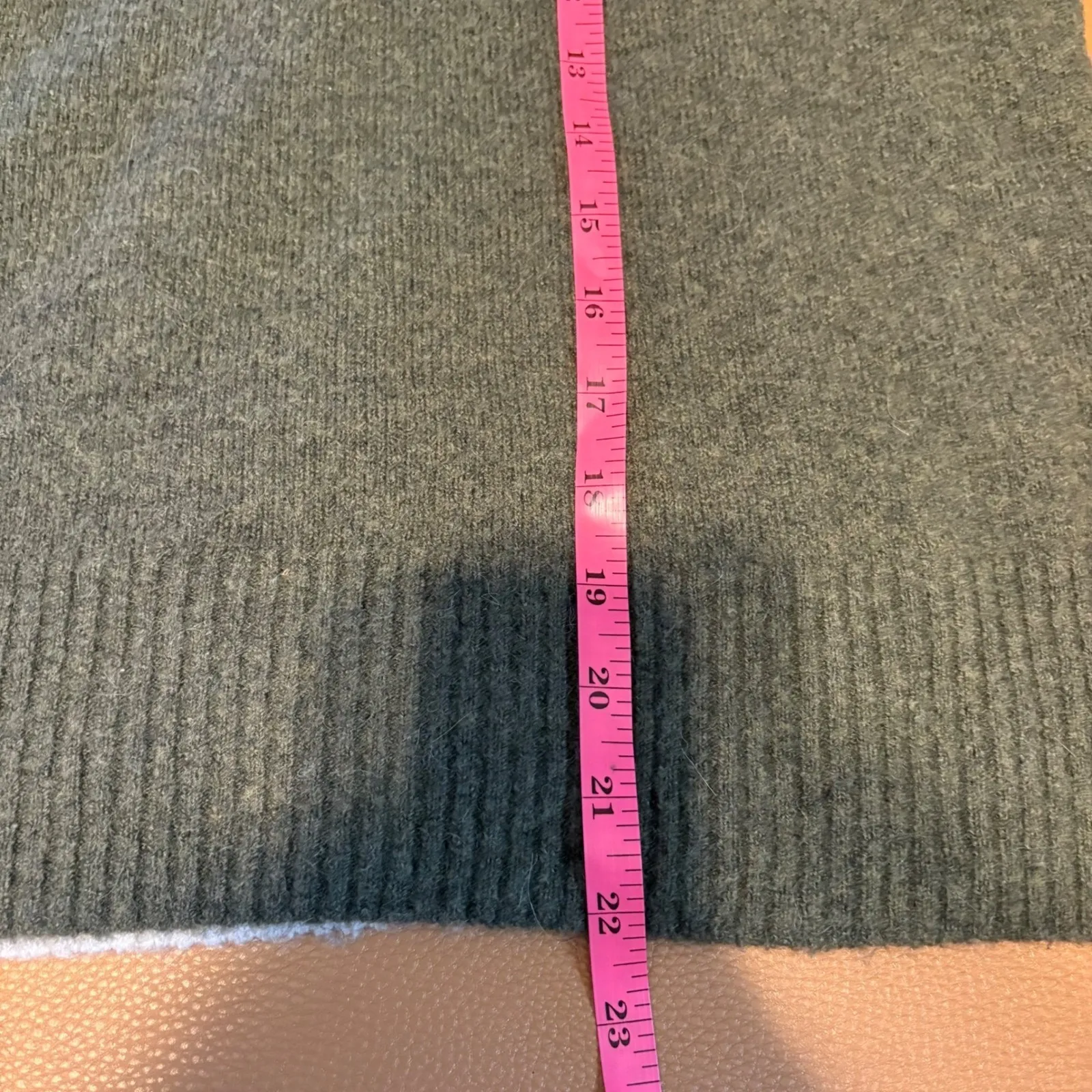 Madewell Wool Alpaca Color‎ Block Pullover Sweater, Olive Green & Gray, XS - Image 6