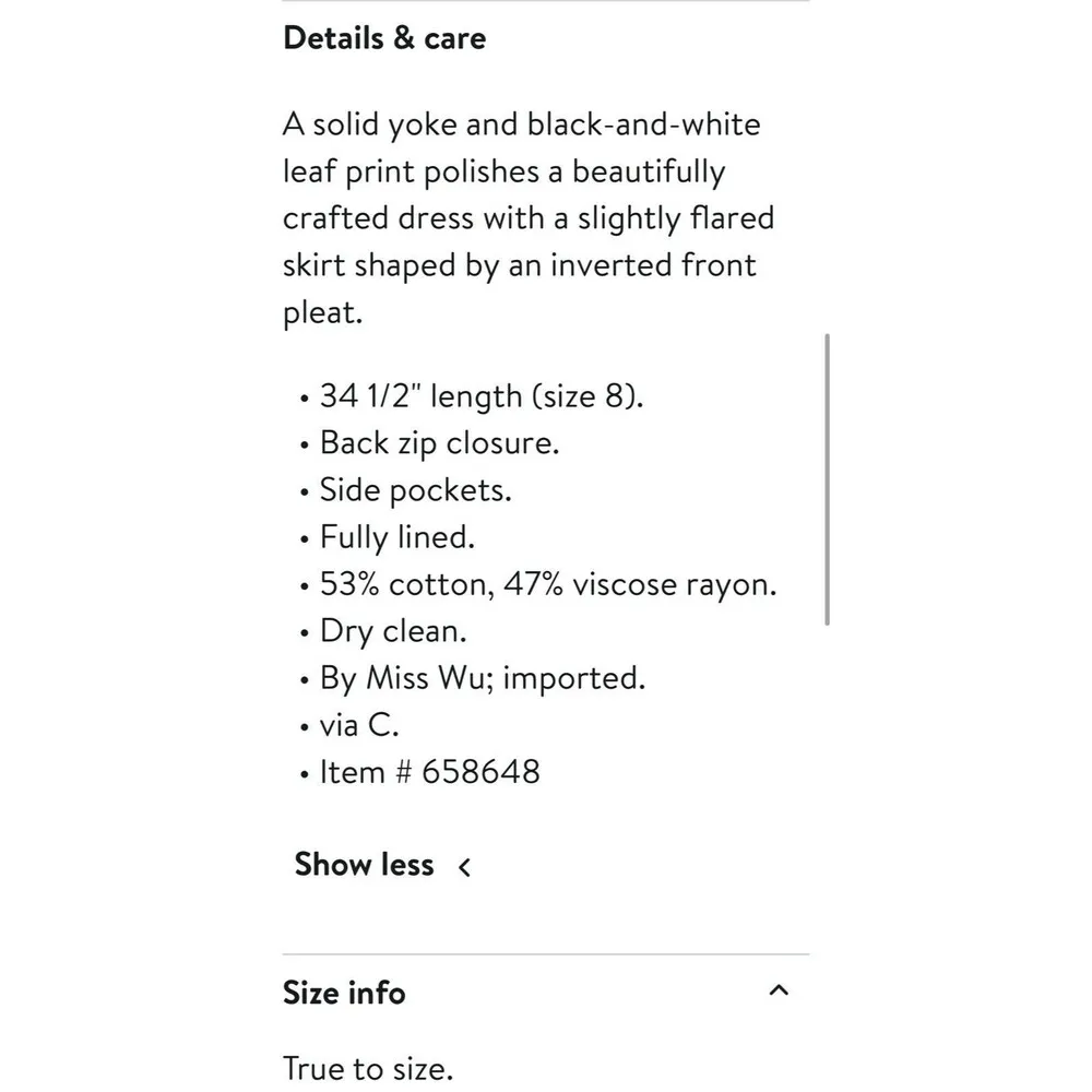 Miss Wu Jason Wu Dress Size 12 Black And White Delicate Leaf Print Sleeveless - Image 5