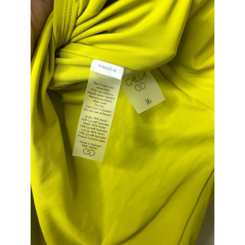 Calia Womens Keyhole Kiwi Green One
Piece Tummy Control Swimsuit Size 16 NWT - Image 13