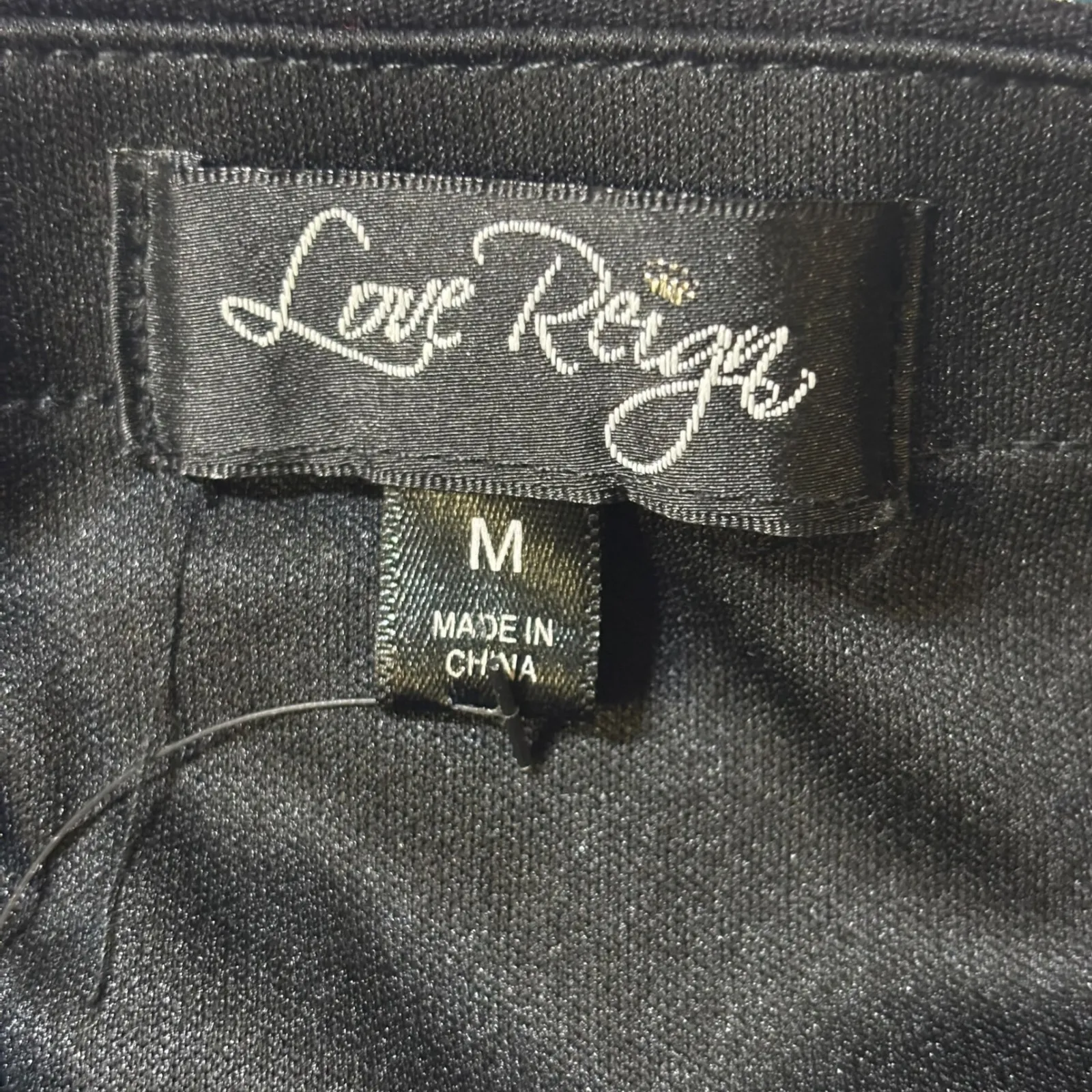 Love Reign Black Strapless Jumpsuit Teal Sequin Bodice Wide Leg M Whimsigoth - Image 6