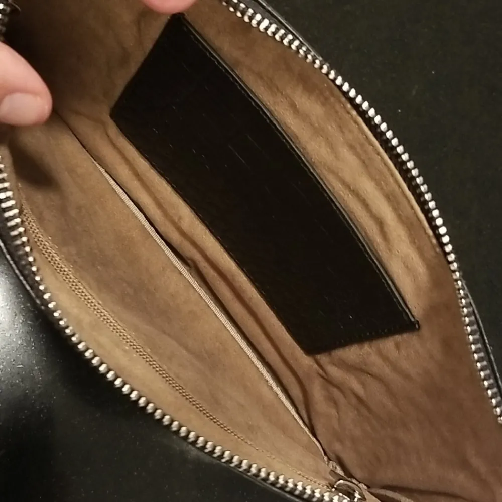 💕LANCASTER PARIS💕 Element Croco Pochette 8" Black - Image 9