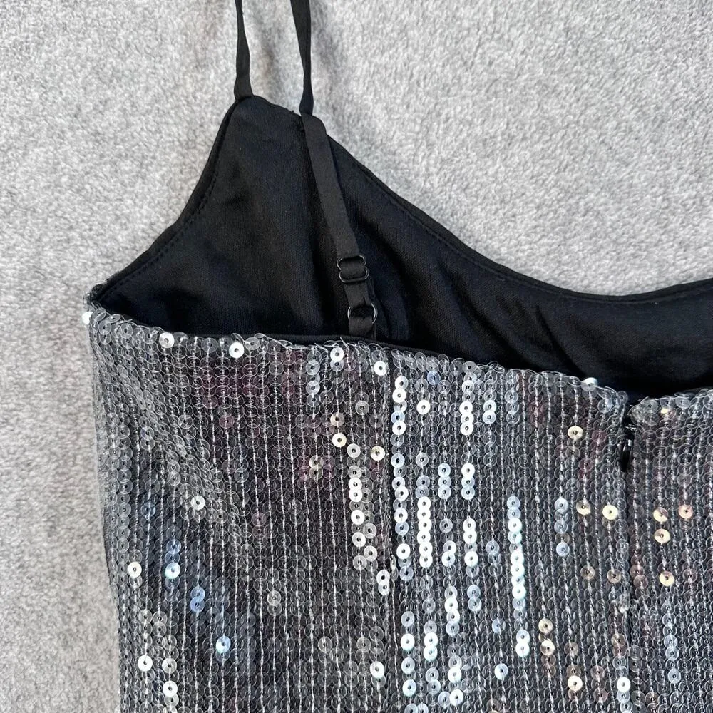 Hutch Anthropologie Sleeveless Animal Print Sequin Romper Size XS Spaghetti Stra - Image 14