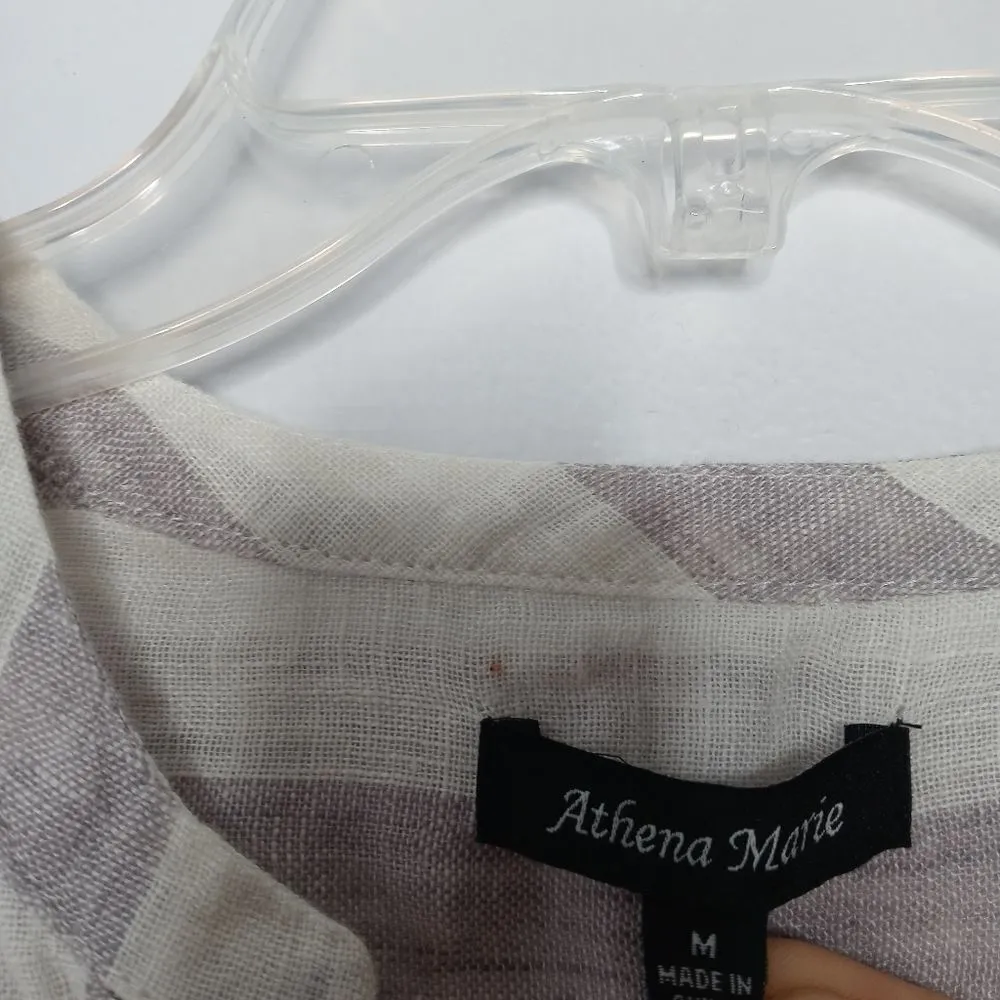 Athena Marie  linen blouse size medium - Image 3
