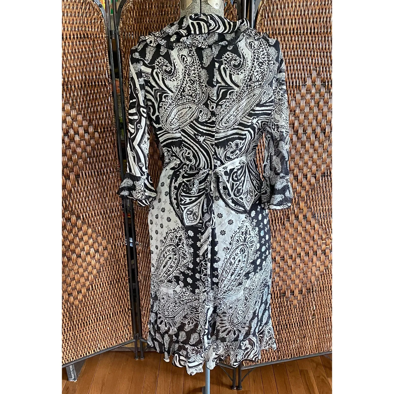 Size S//Vintage Y2K Alberto Makali Sheer Silk Dress - Image 3