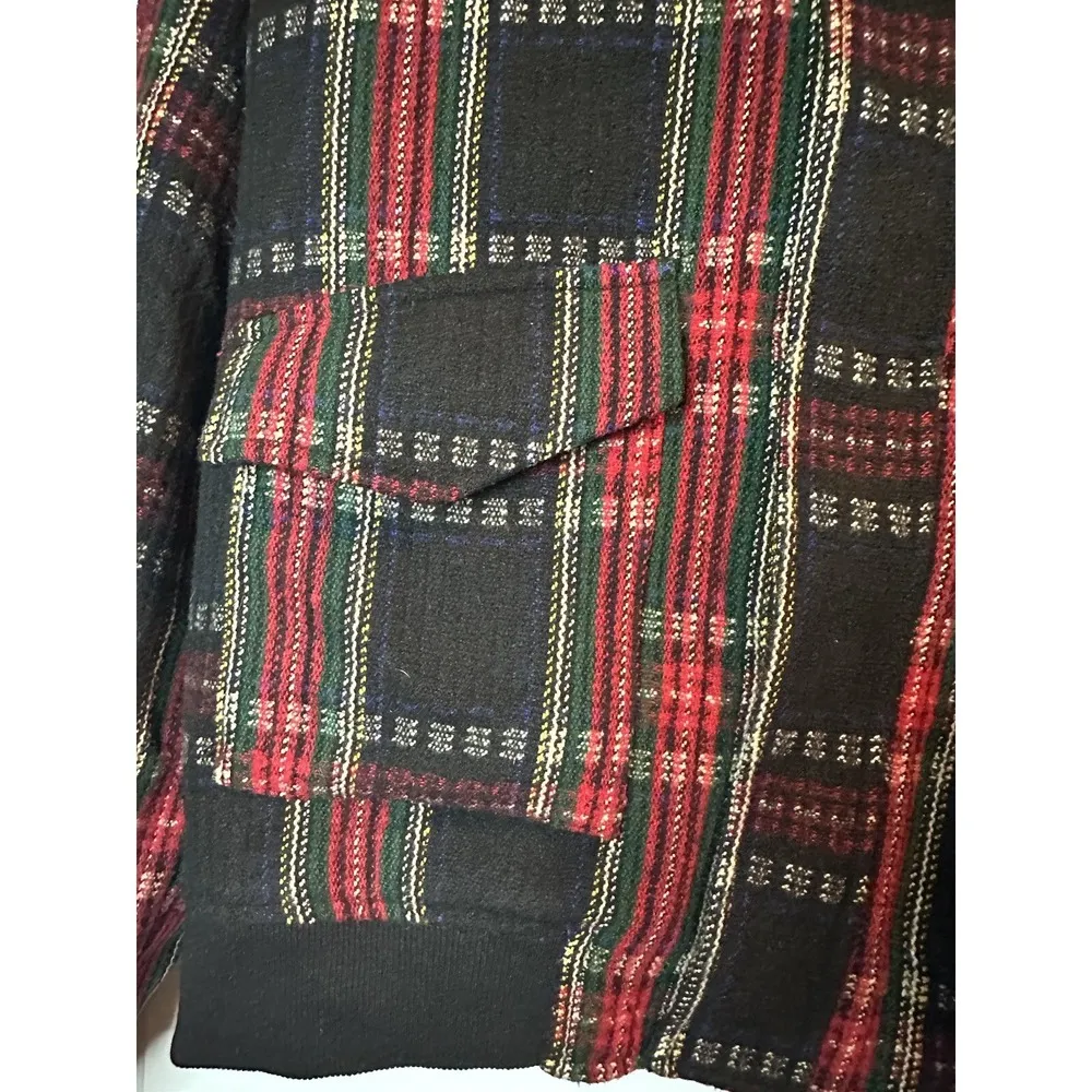 Le Miel By Hyped Plaid Bomber Jacket Size Medium NWT Black - Image 4
