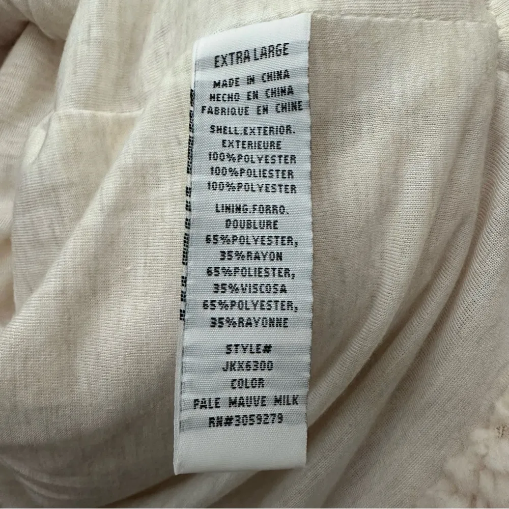 Thread + Supply Pale Mauve Milk Pullover Half Zip Sherpa Pullover Size: XL Purple - Image 6