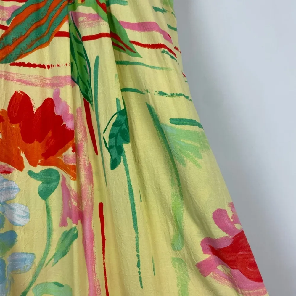 JAMS WORLD Yellow Parrot Bird Floral Tropical Art to Wear Maxi‎ Dress - Image 5