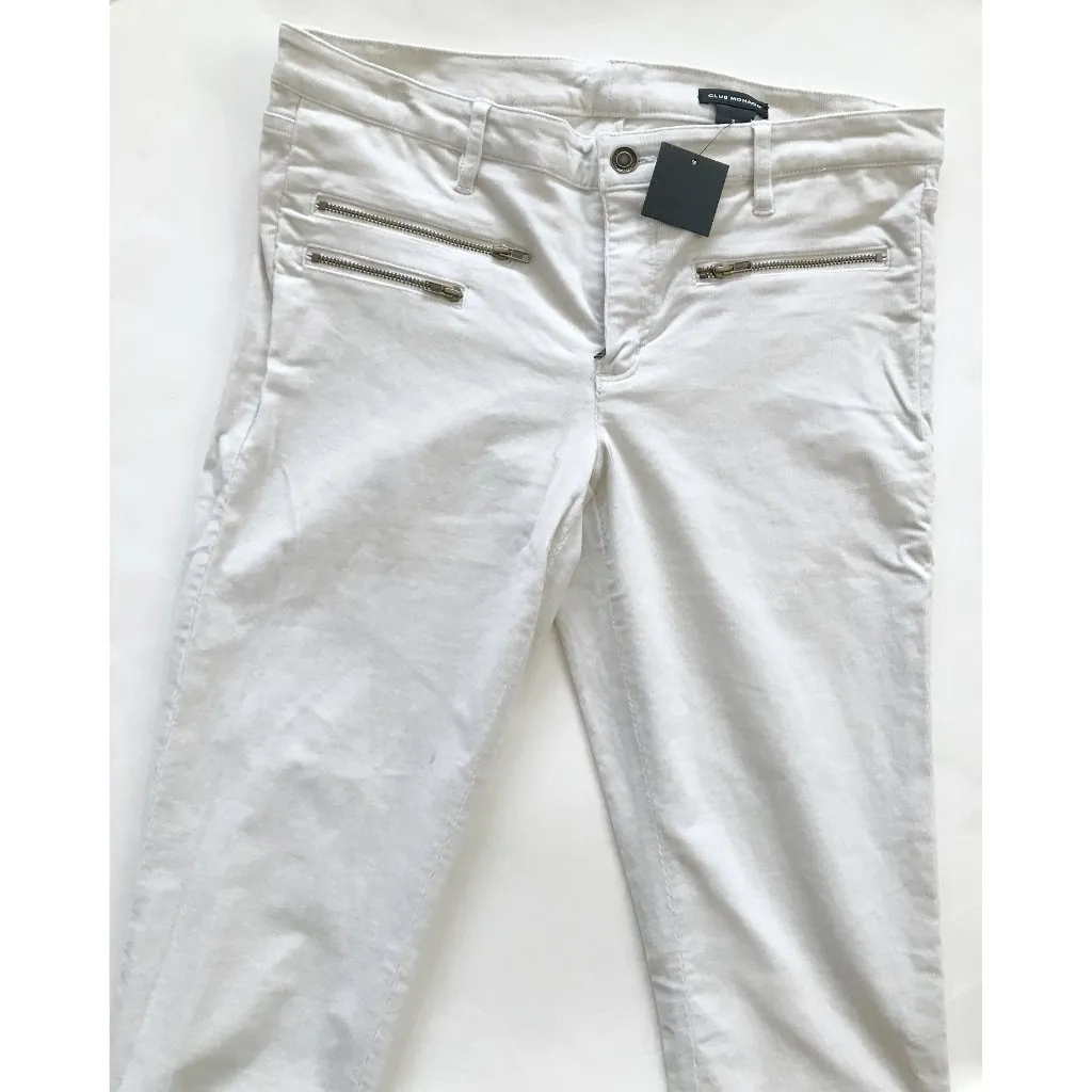 Club Monaco Bria Pants Low Rise Skinny Cordaroy with Zipper Accents Sz 8 NWT - Image 3