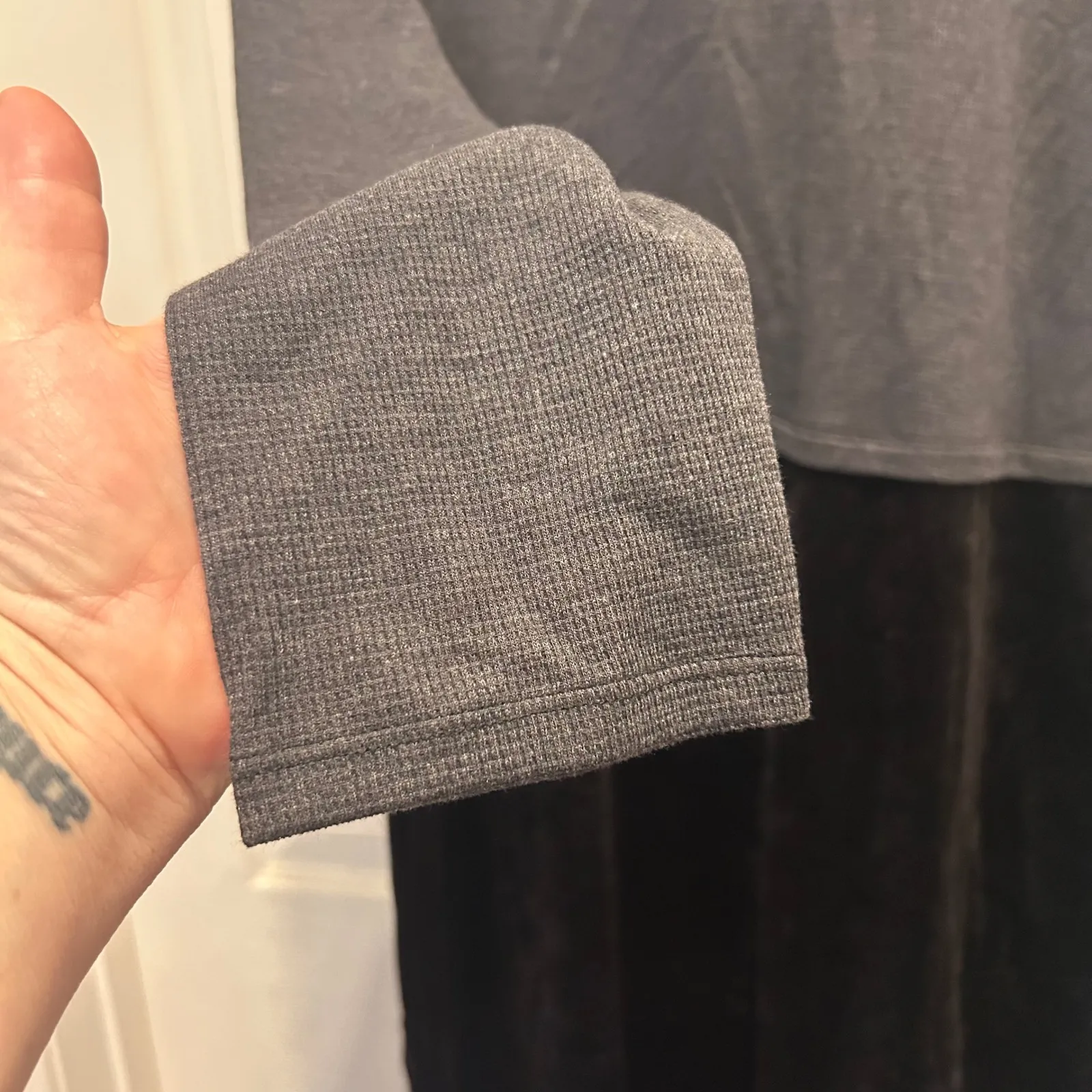 J. Jill 1X 60th Anniversary Ltd. Edition Grey Top Black Velour Dress Lagenlook Gray - Image 5