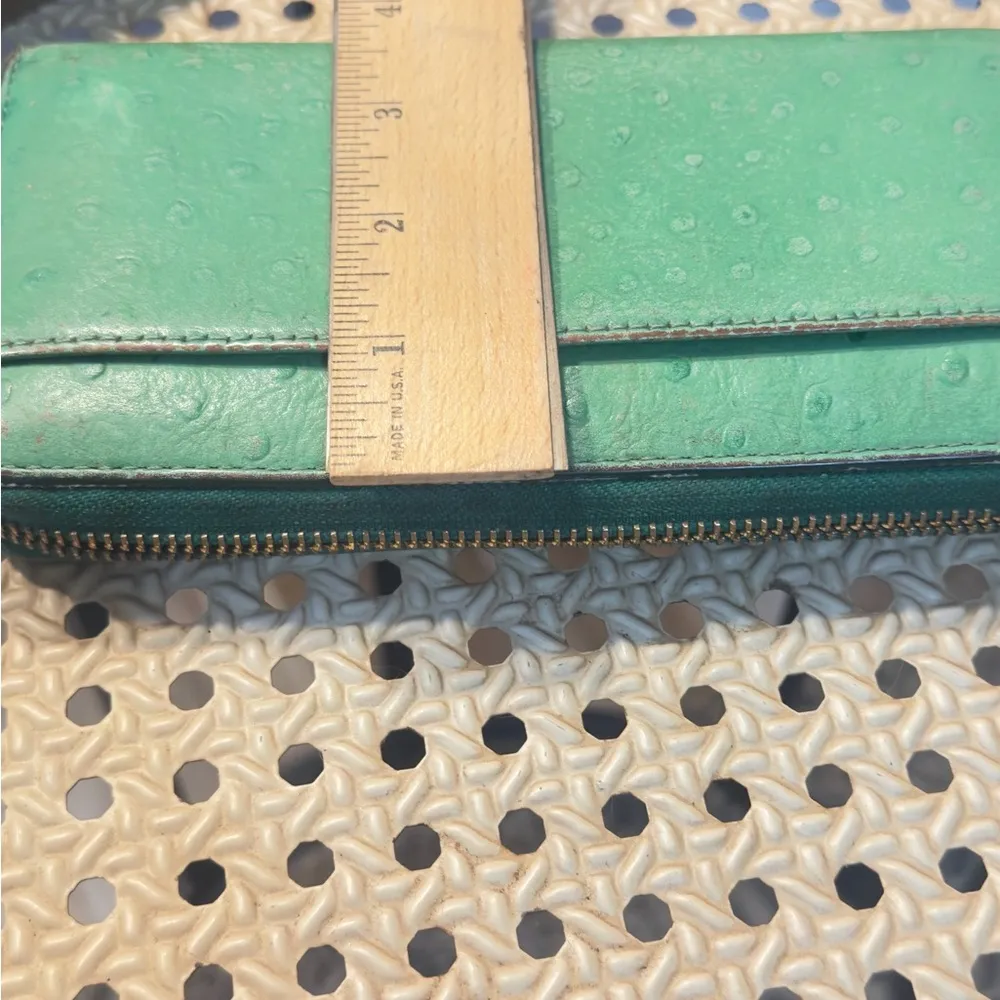 Kate Spade  Kelly Green Ostrich Leather wallet - Image 9