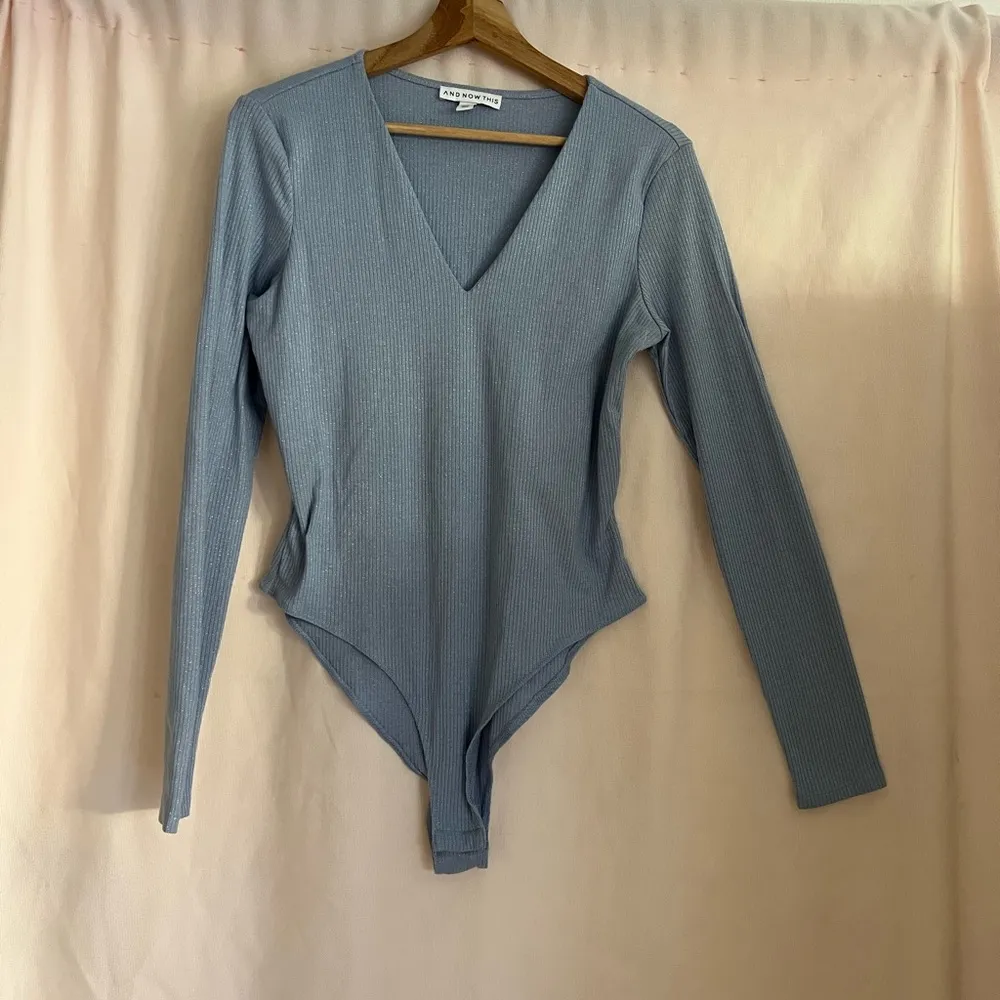 And Now This Light Blue Ribbed Top Size L - Image 2