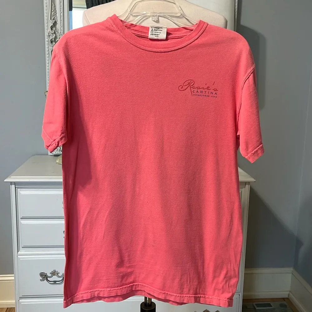 Rosies Cantina Tshirt Womens Small Short Sleeve Shirt Cotton Coral Peach - Image 3
