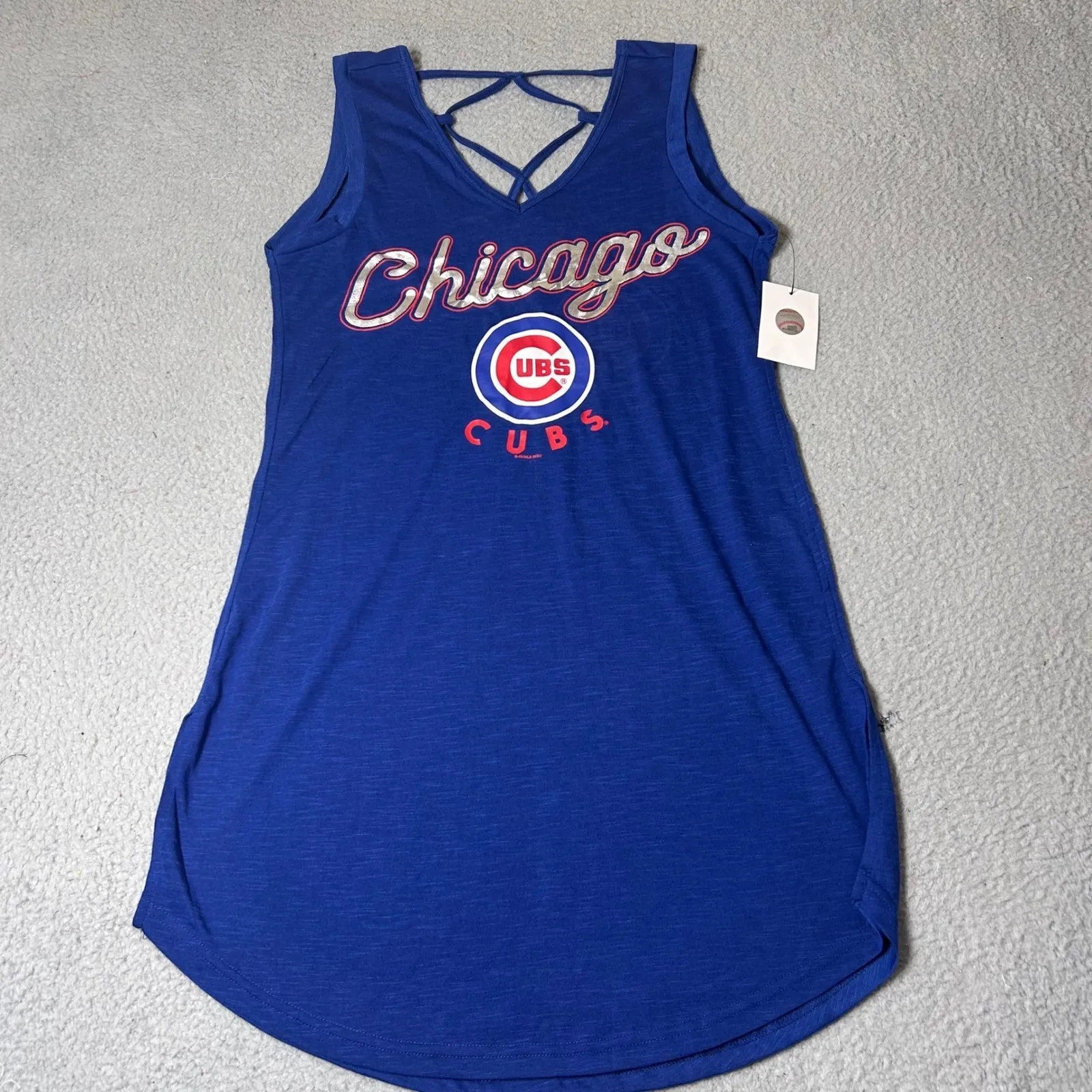 New Chicago Cubs Tank Dress Womens L Blue G - Image 3