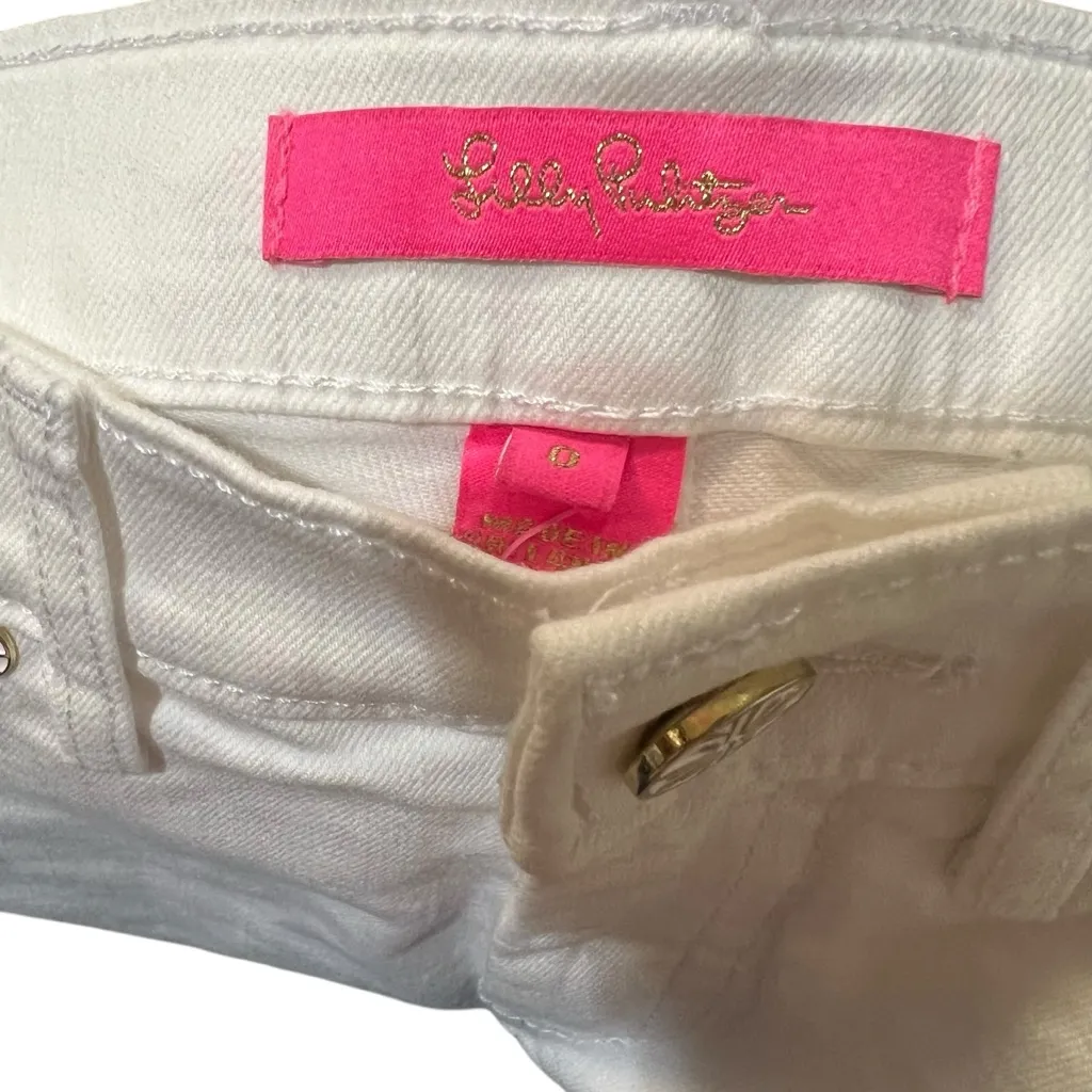 NWT LILLY PULITZER South Ocean High Rise Jeans - Resort White Sz 0 - Image 9