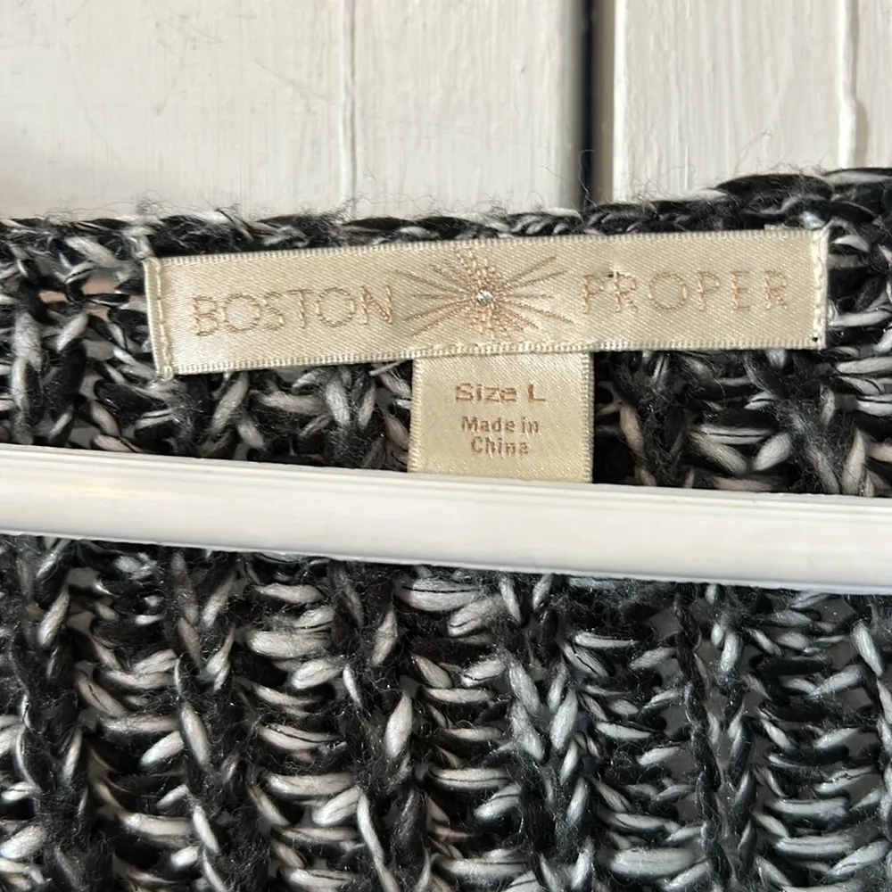 Boston Proper marled knit sweater tunic with rhinestone shoulders - Size L - Image 2