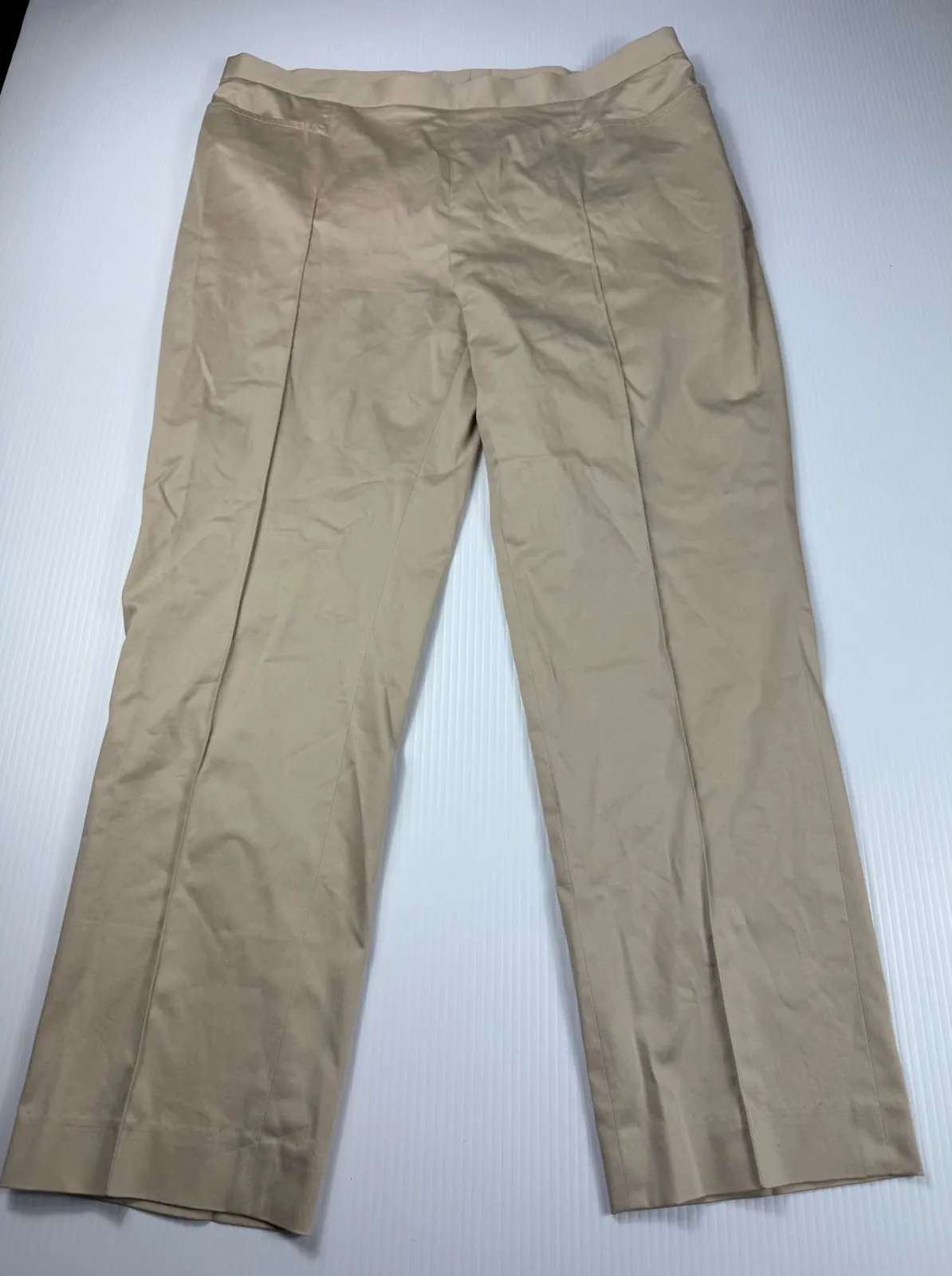 Akris Punto Beige Cotton Blend Dress Pants Straight Leg Career 34" waist - Image 1