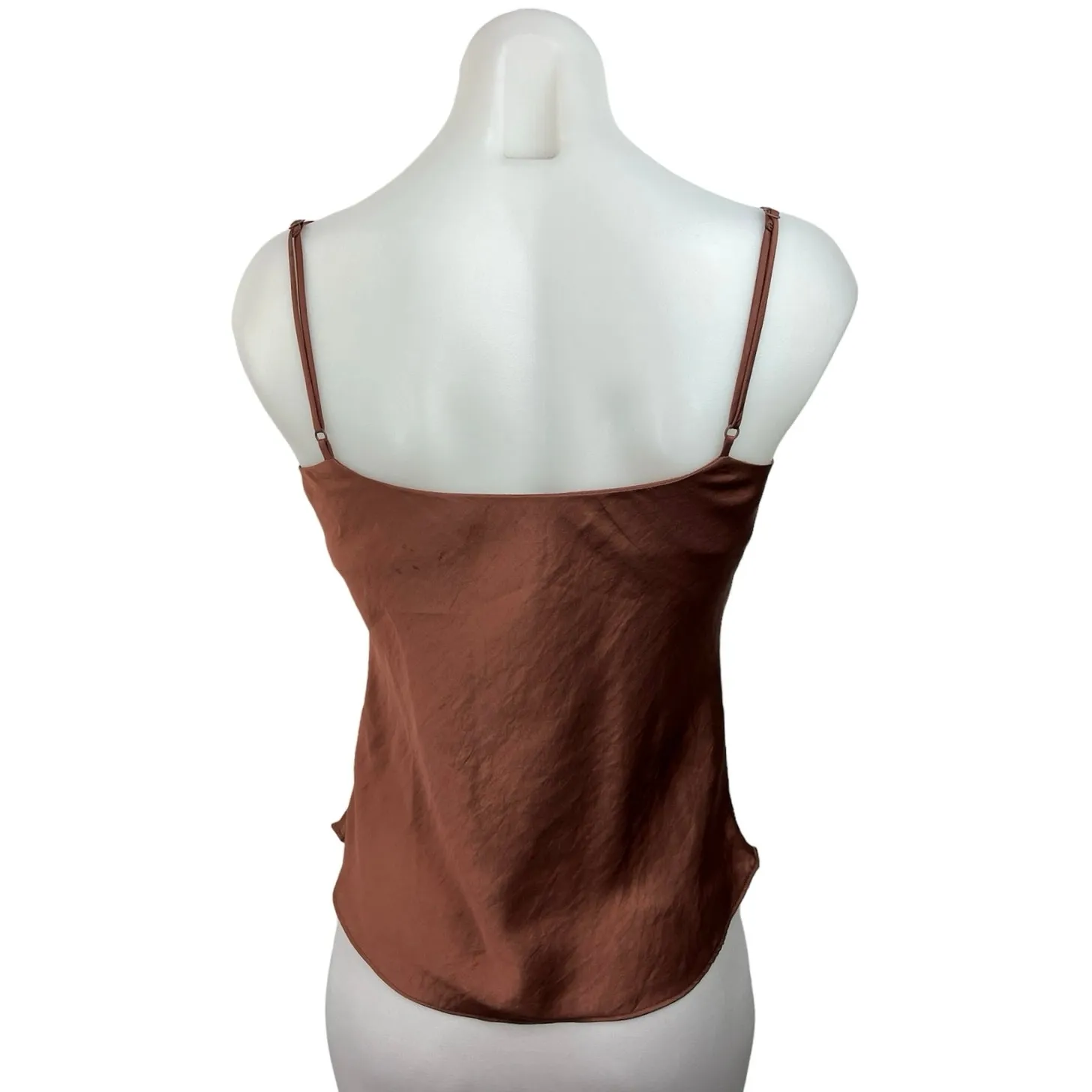 Aritzia Wilfred Brown Satin Silk Slip Sleeveless Camisole Tank Top Size Sz XS - Image 2