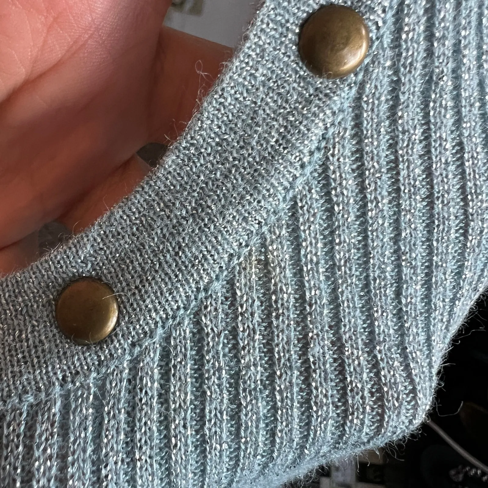 Blue Studded Ribbed Tank Top Y2K Grunge Edgy 2000s Clubwear Emo Punk‎ Medium - Image 8