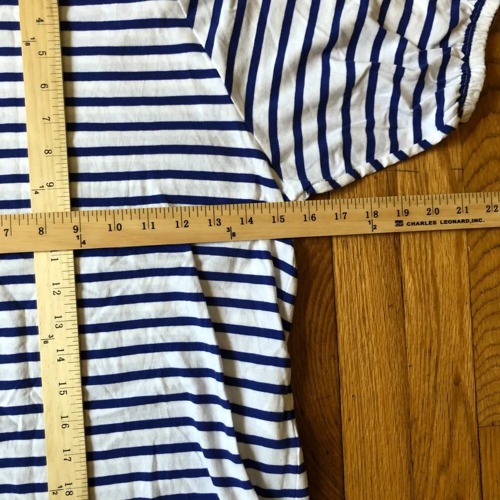 J. Crew NWT Blue White Striped Puff Sleeve Knit Top Size XXS - Image 7