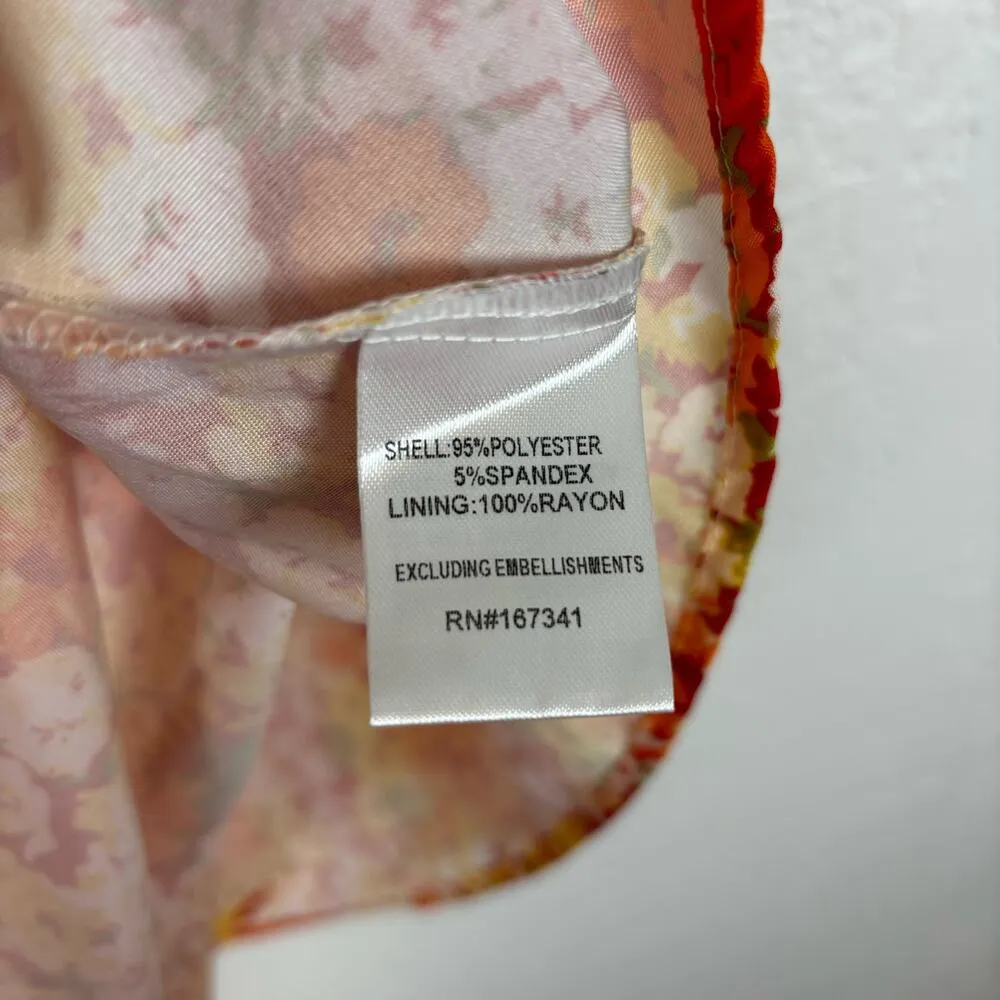 Hello Molly Daily Glam Orange Floral Romper NWT Size 4 - Image 6