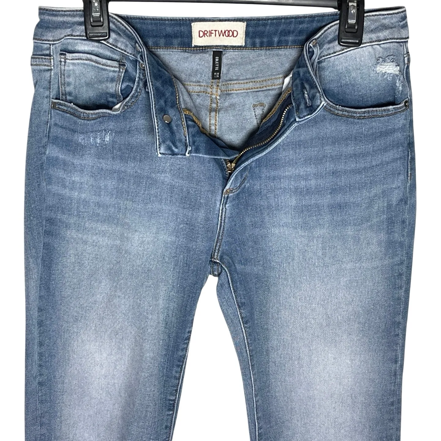 DRIFTWOOD Women’s Distressed Neutral Embroidered Colette Jean size 30 - Image 5