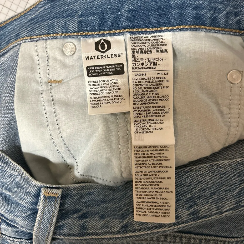 Big E Levis Pants Women Size 30 Blue Denim Jean Baggy Dad Barrel Wide Distressed - Image 7