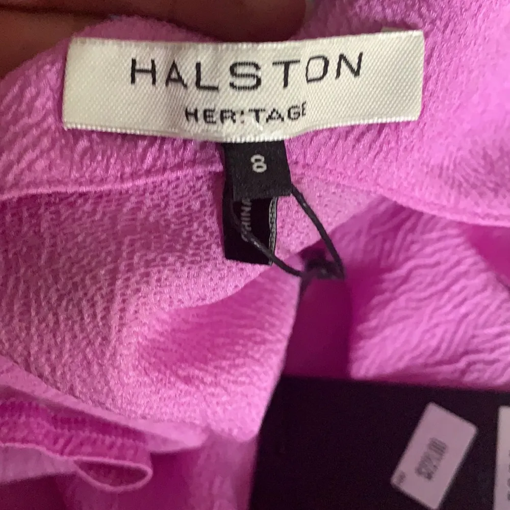 Halston Heritage Dark Tulip Silk Blouse - Image 12