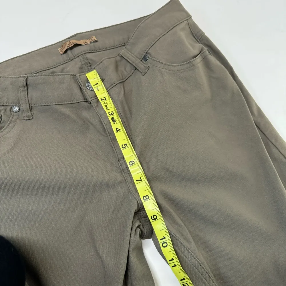 PrAna Hybrid Brenna Moto Style Pant Gravel Gray Olive Green Size 10 - Image 10