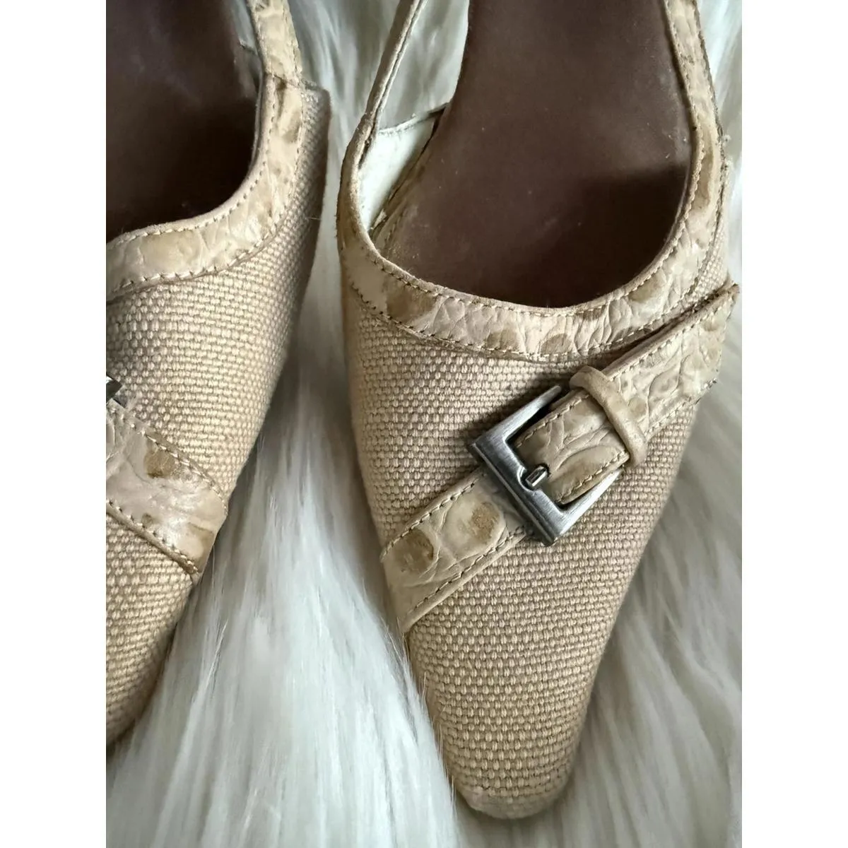 Bandolino “Cardun@ Beige Women's Pointed Toe Flats with Buckle Detail Brown Size undefined - Image 2