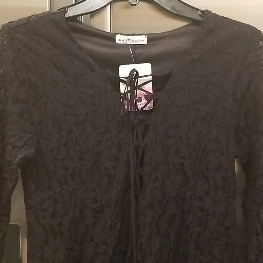 💕DAINTY HOOLIGAN💕 LBD Lace Long Sleeve Dress - Image 7