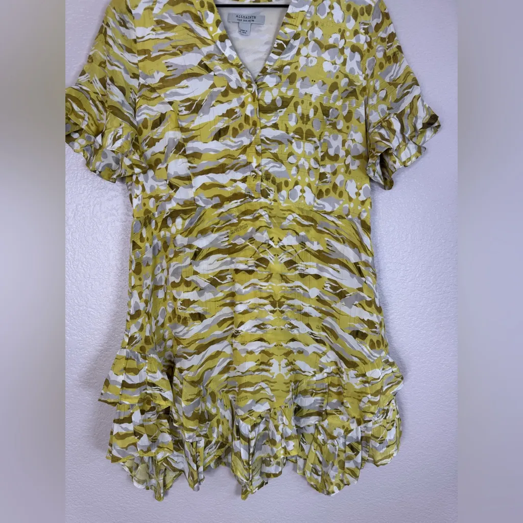 AllSaints All Saints Frankie Oniyuri Mini Dress Yellow size US 4 UK 8 $219 - Image 13