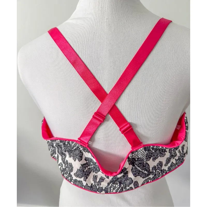 Lane Bryant Cacique Black White Pink Floral Bra - Size 44DD - Image 6