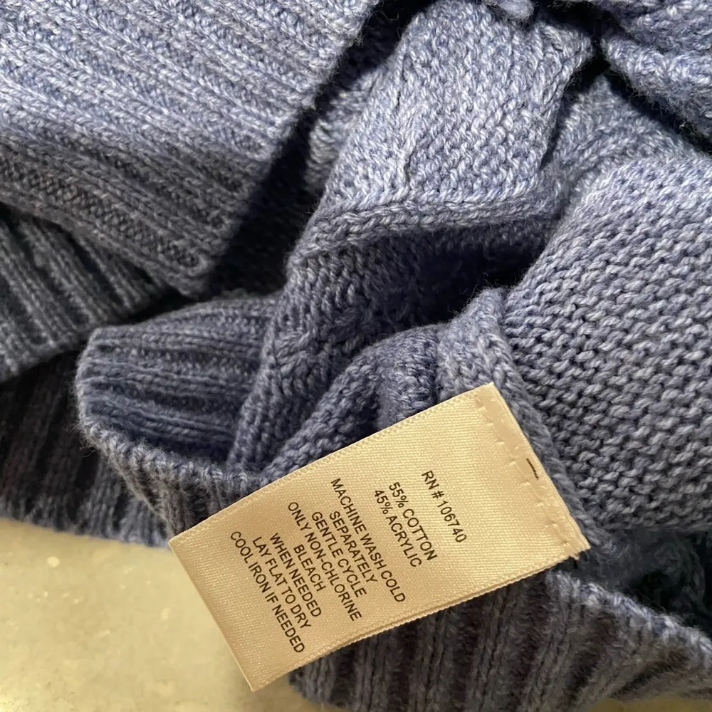 NWT NorthStyle Size S Blue Heather Button Front Hooded Cable Knit Cardigan - Image 11