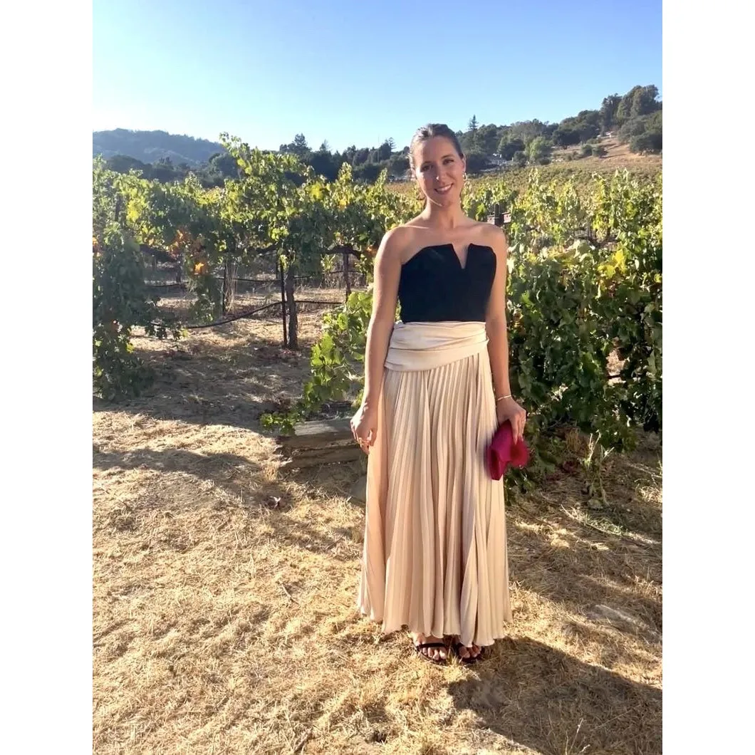 ET OCHS Black Half n Half Velvet Deep V - Image 11