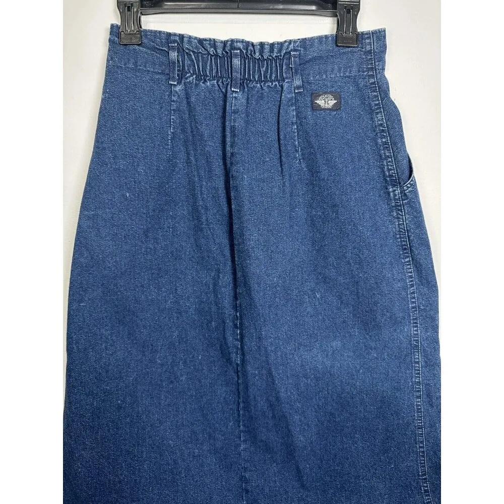 Vintage Dockers Denim Skirt Size 10 Blue Jean Midi Modest Pockets High Waisted - Image 14