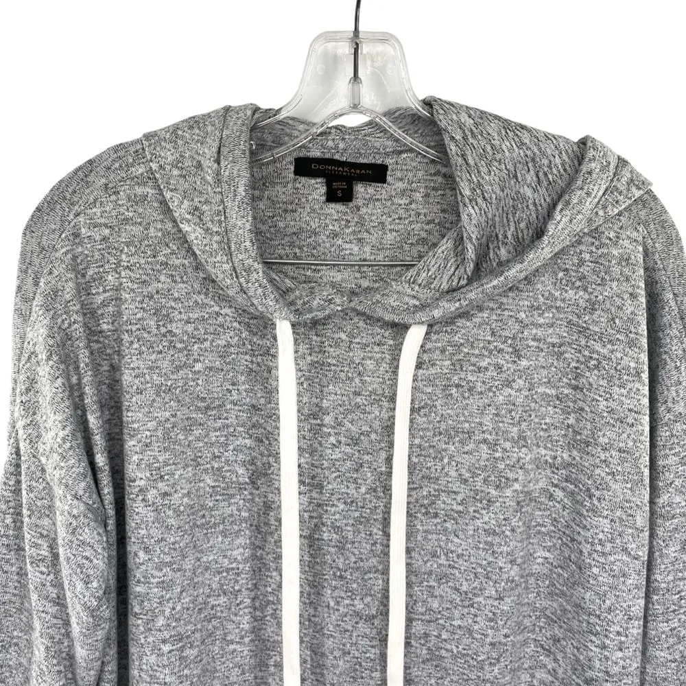 Donna Karen Sleepwear Gray Hoodie Drawstring Soft Pullover - Image 3