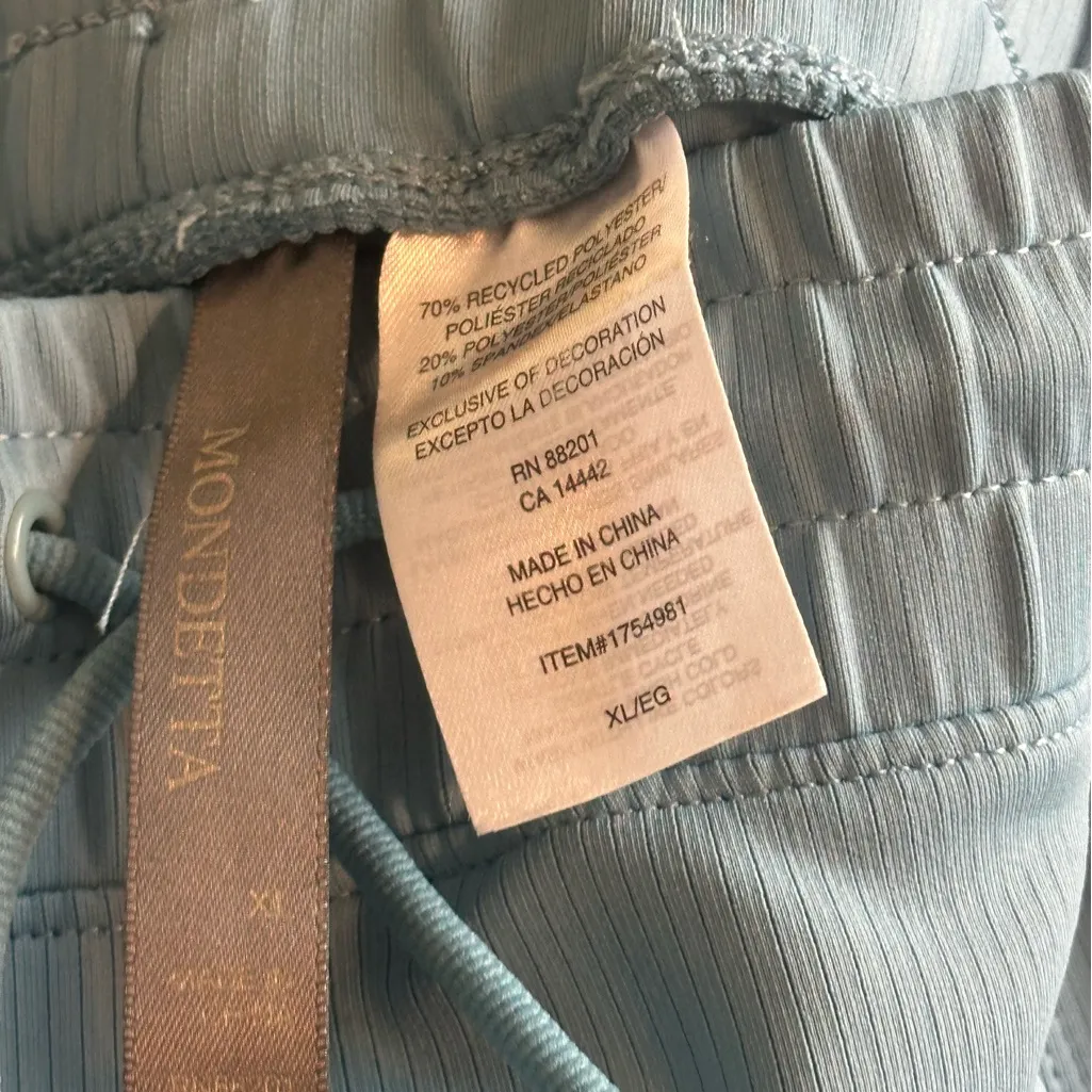 Mondetta Women’s Midweight Ribbed Scuba‎ Shorts Adriatic Blue Size XL - Image 4