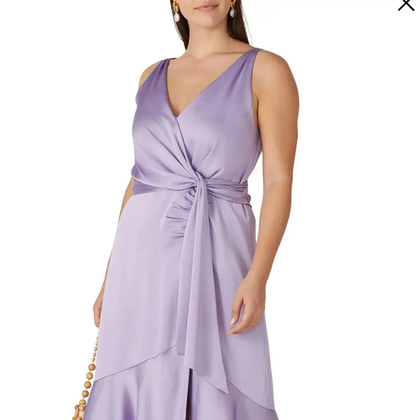 Jonathan Simkhai Mia Fluid Purple Satin Dress Size 16 - Image 3