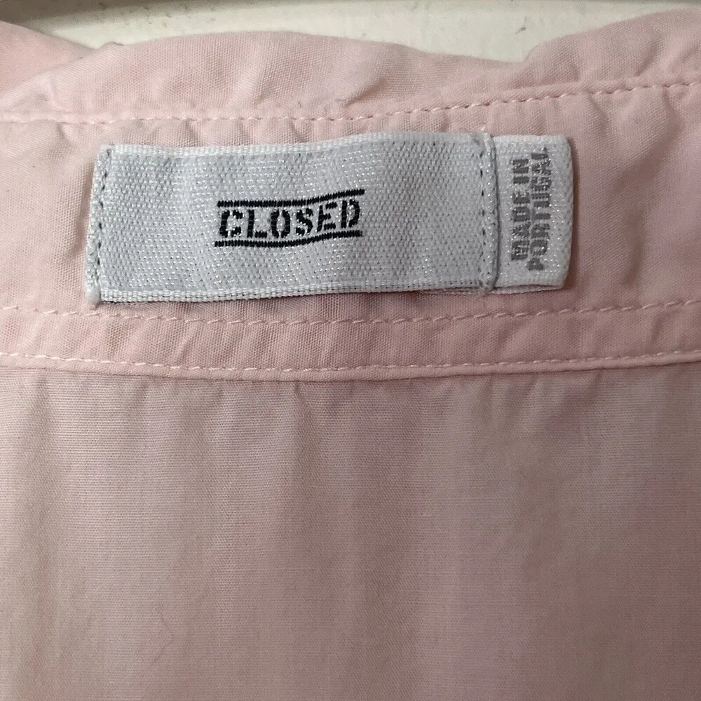 Closed Womens Senna Camp Shirt Top Size XS Button Down Front Rounded Bottom Hem Pink - Image 10