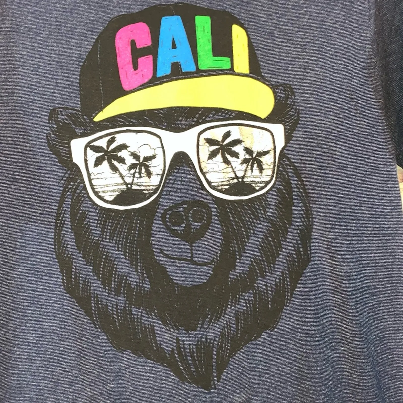 Ocean Current Blue Graphic Tee Shirt Cali Bear Size L - Image 2