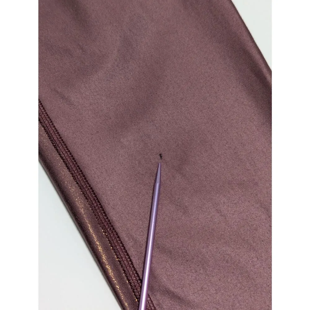 Maaji Prove Shimmery Leggings Workout Active Gym Womens Large Floral Purple - Image 7