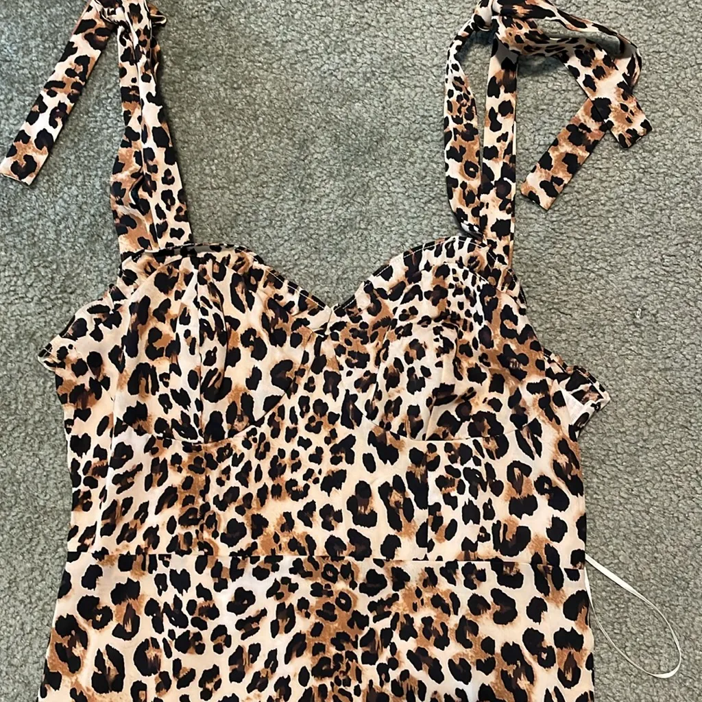 Princess Polly Halsey midi leopard print fully lined mini dress - Image 2