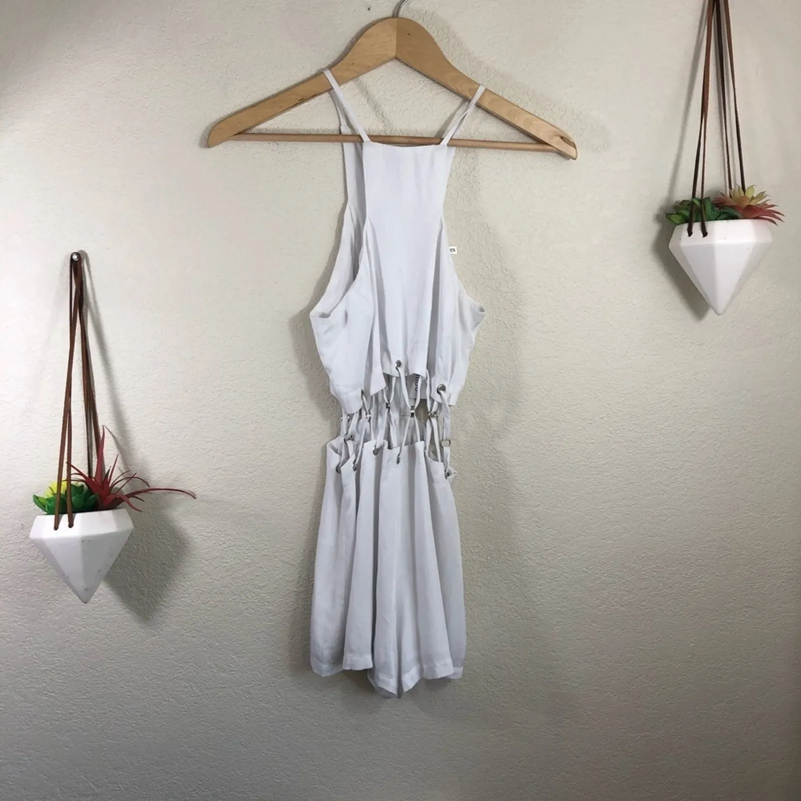 NWT LF | Millau white cutout high neckline romper - Image 4