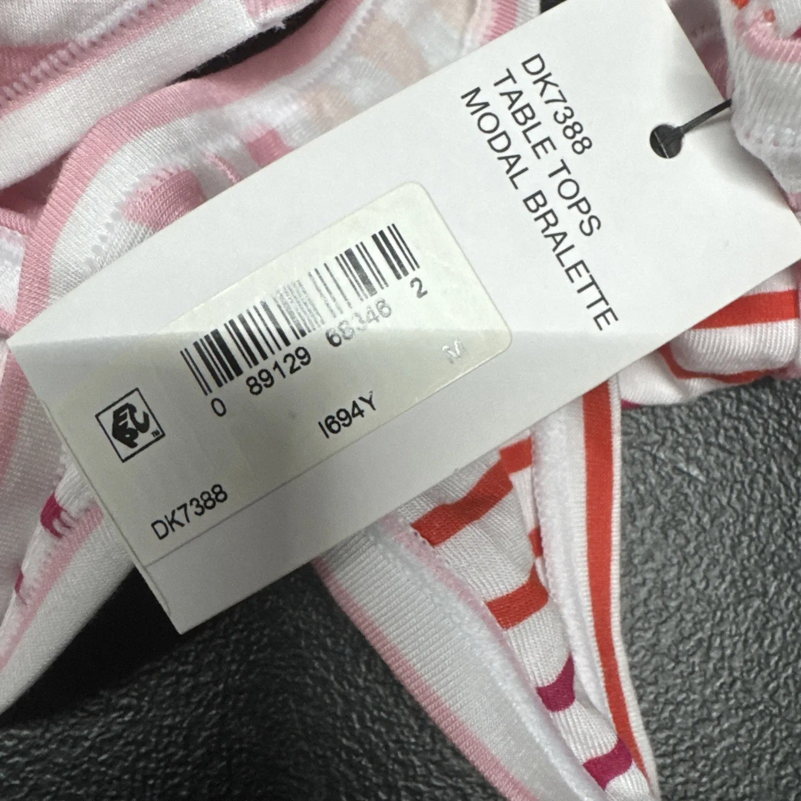 NWT DKNY Pink Stripe Modal Bralette Wireless Lightweight Women’s Medium - Image 6