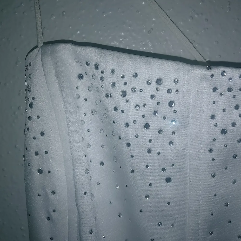 Dave & Johnny Bridal Laura Ryner M Satin Jeweled Lace Up Back Wedding Boustier - Image 4