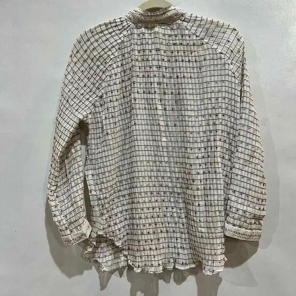 Bishop + Young‎ Womens Blouse Long Sleeve Pleated Sheer Top Mock Neck - Image 7