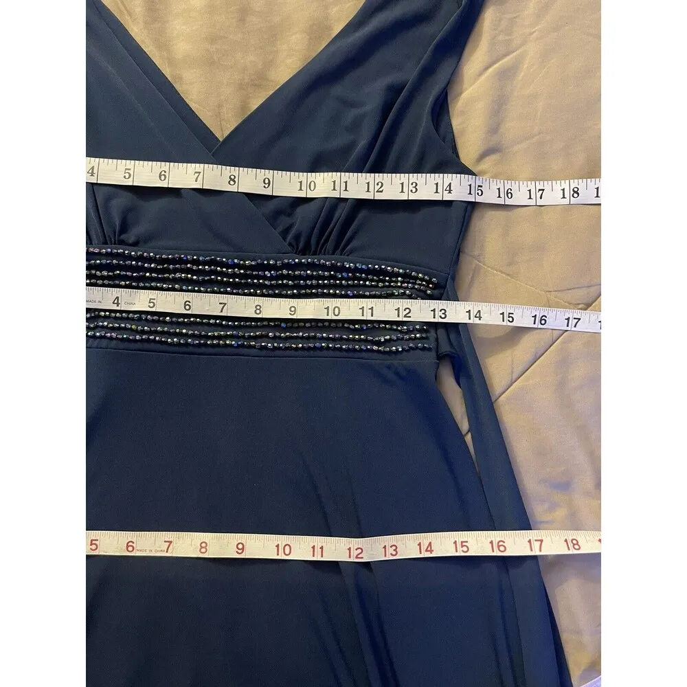 AGB Dress Size 6 Blue Rhinestones Evening Party Wedding Guest Elegant Cocktail - Image 13