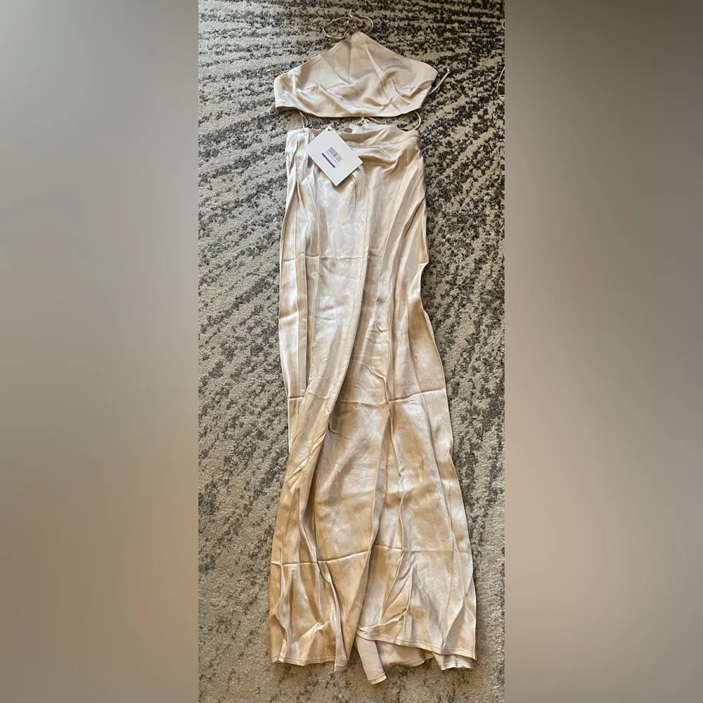 BEC & BRIDGE Kara cutout satin-crepe halterneck maxi dress size UK10/ US 6 - Image 5