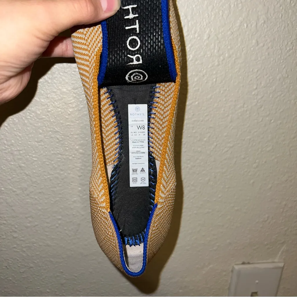 Rothy’s Yellow Gold Herringbone Pointed Toe Flats - Image 4