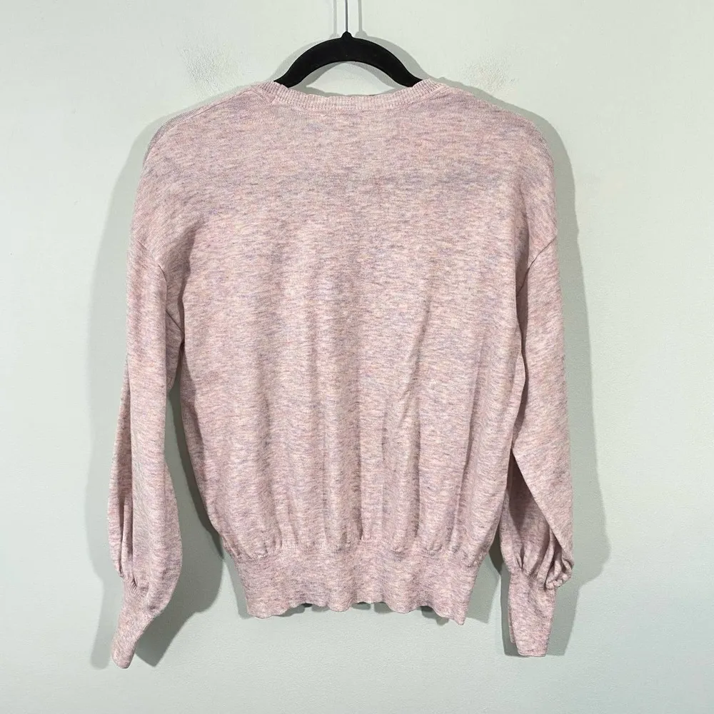 Ella Moss Junior's Pink & Purple Space Knit Scalloped Collar Sweater Size M - Image 8